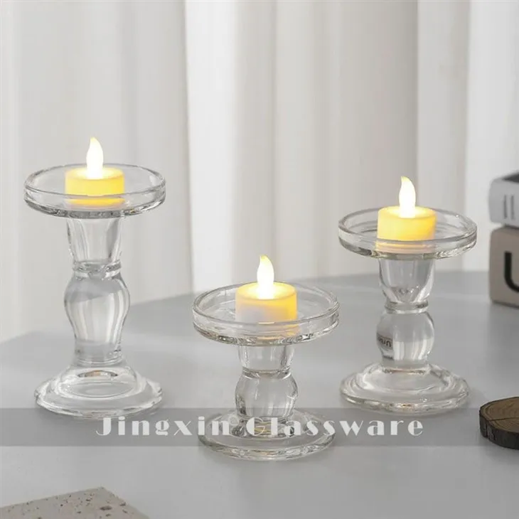2 glass candle holder(001)
